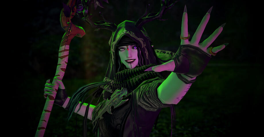 Showing her hag eye.